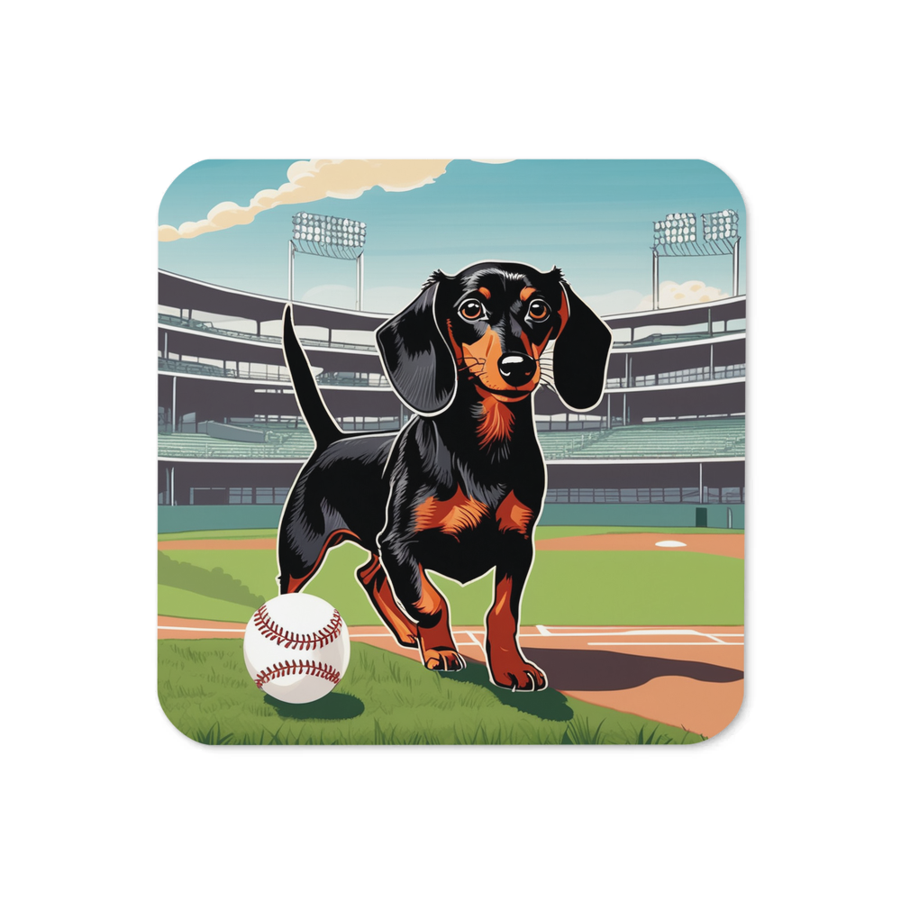 PugMug Custom Black Dachshund Coaster