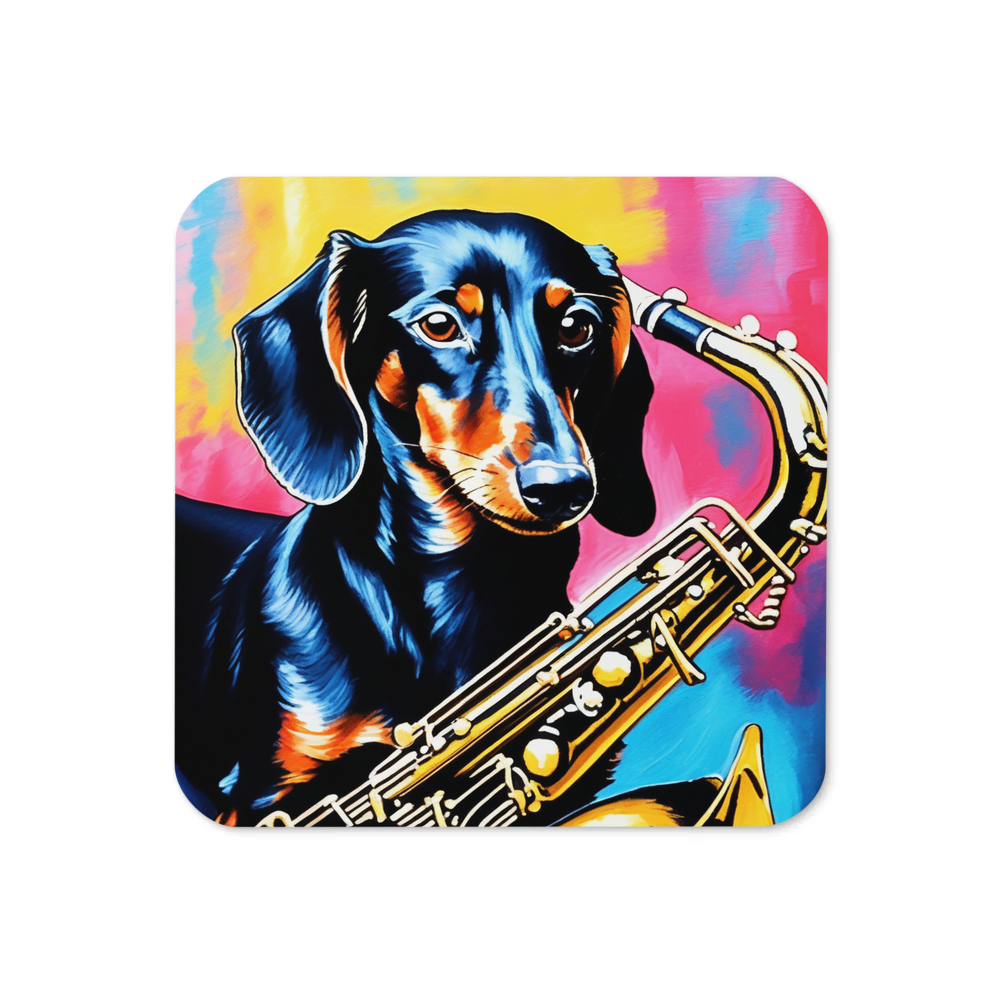 PugMug Custom Black Dachshund Coaster