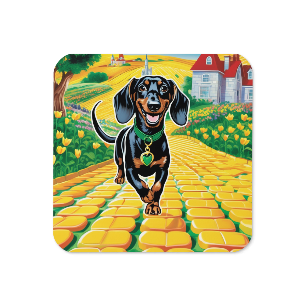 PugMug Custom Black Dachshund Coaster