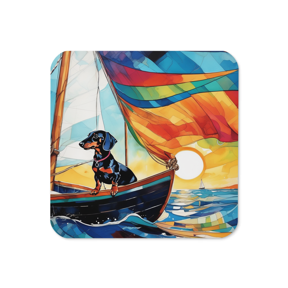 PugMug Custom Black Dachshund Coaster