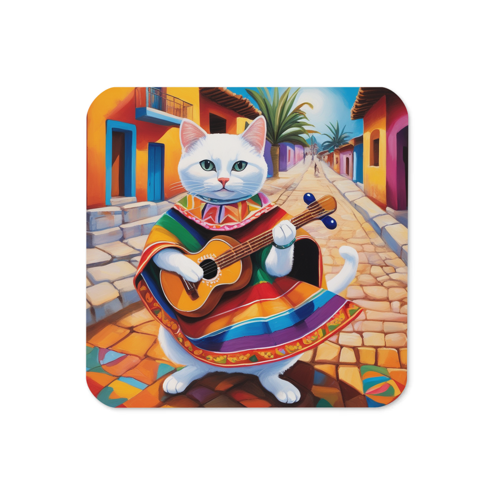 PugMug Custom White Companion Cat Coaster