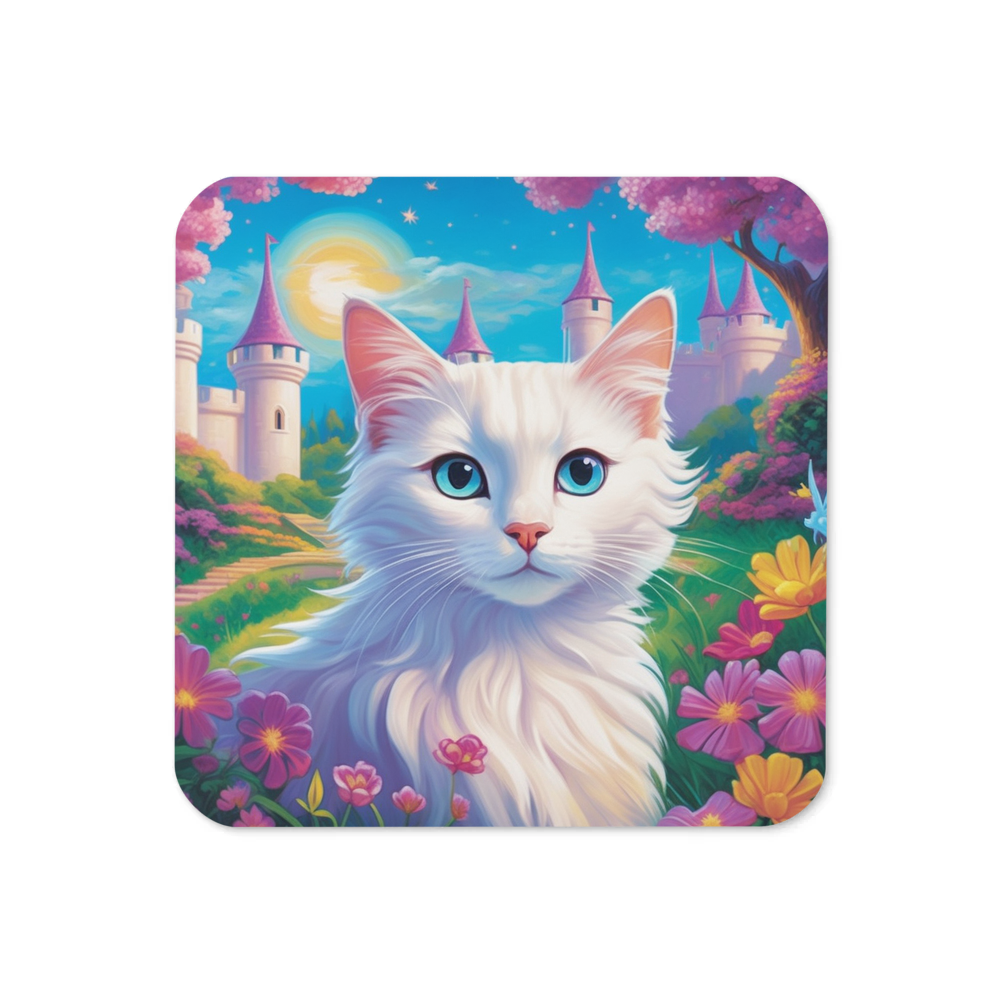 PugMug Custom White Companion Cat Coaster