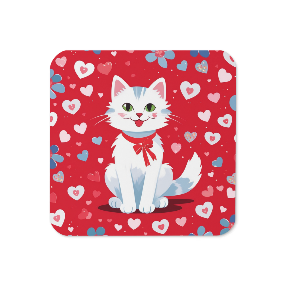 PugMug Custom White Companion Cat Coaster