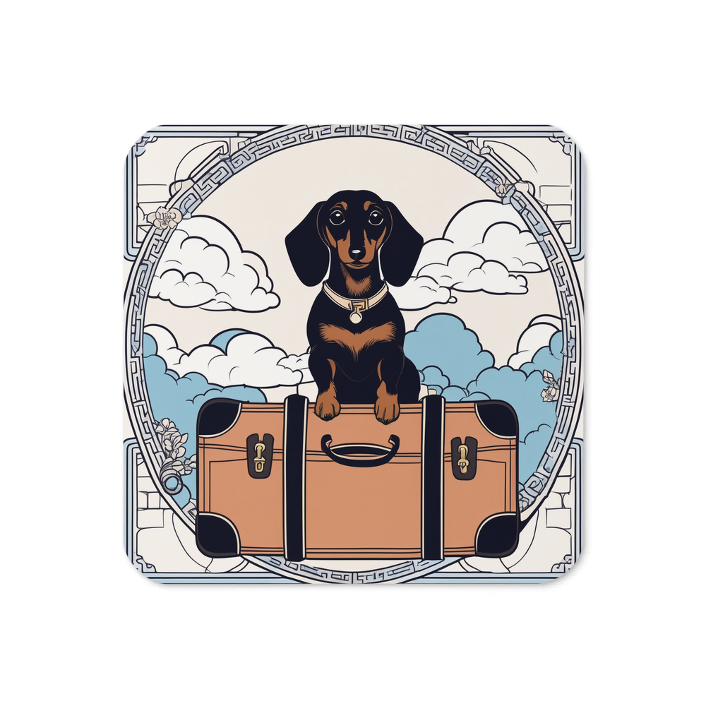 PugMug Custom Black Dachshund Coaster