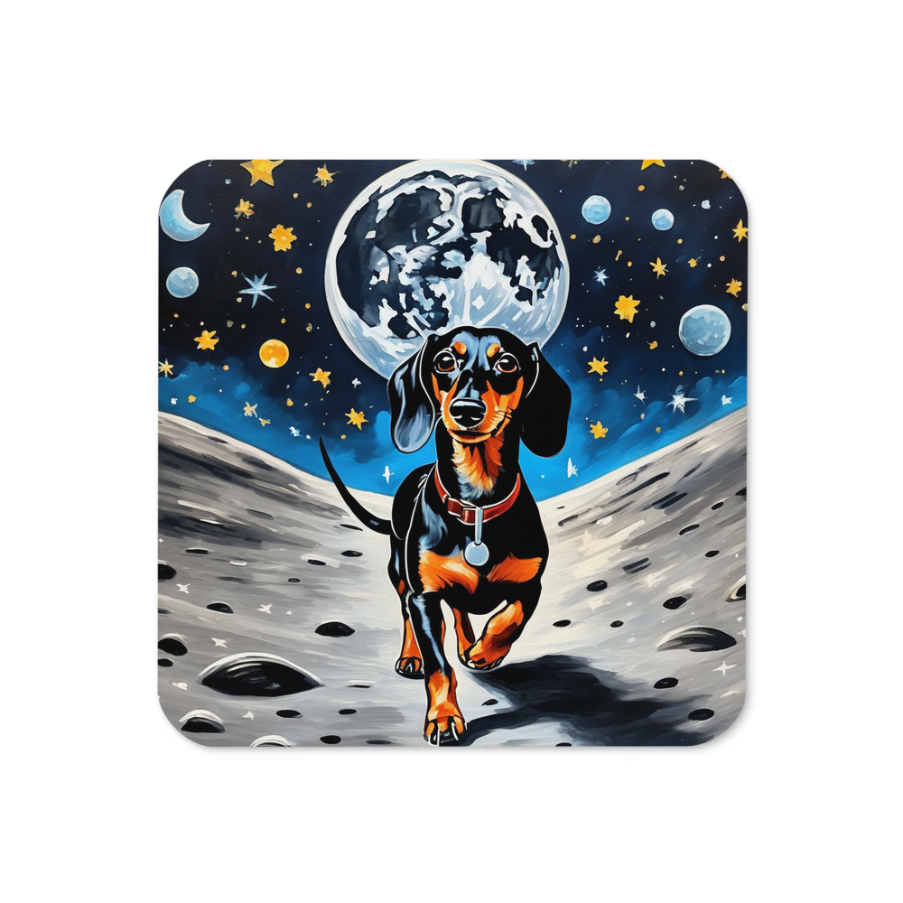 PugMug Custom Black Dachshund Coaster