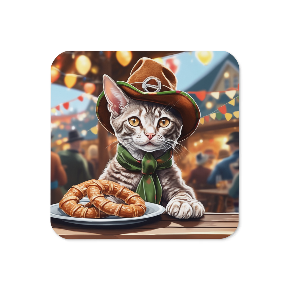 PugMug Custom Tabby Devon Rex Cat Coaster