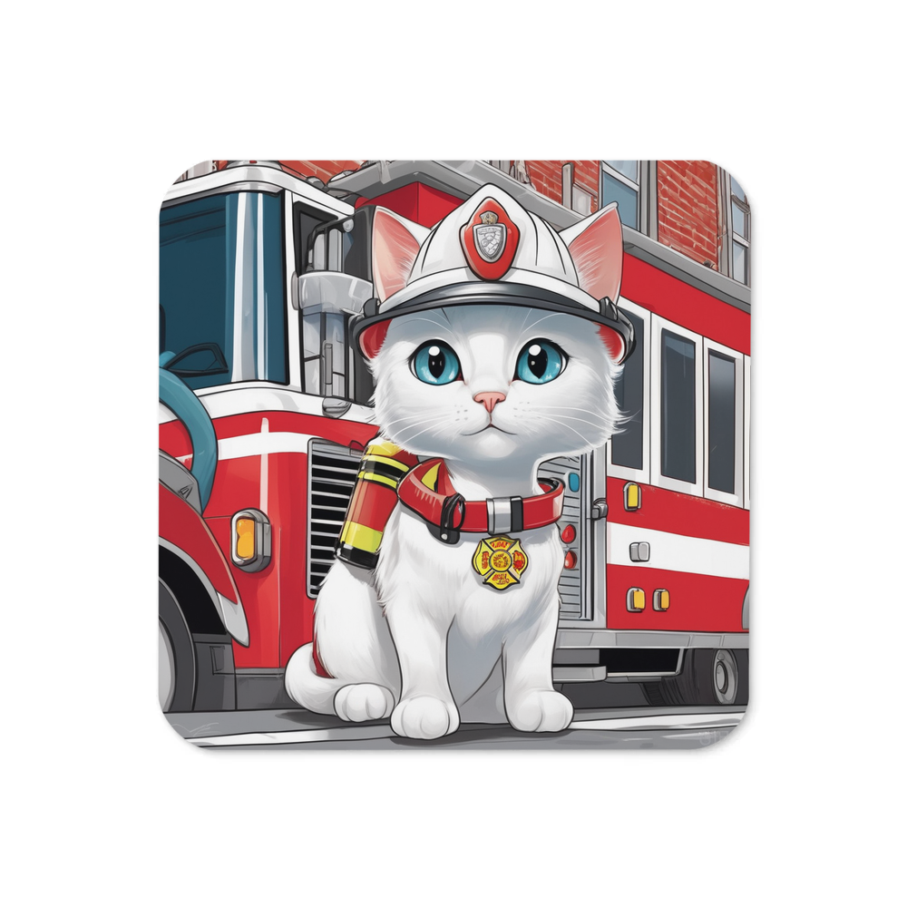 PugMug Custom White Companion Cat Coaster