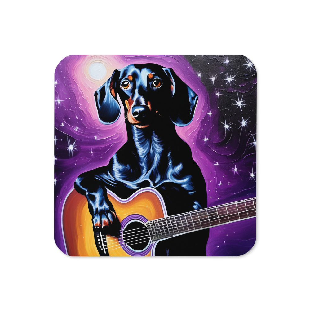 PugMug Custom Black Dachshund Coaster