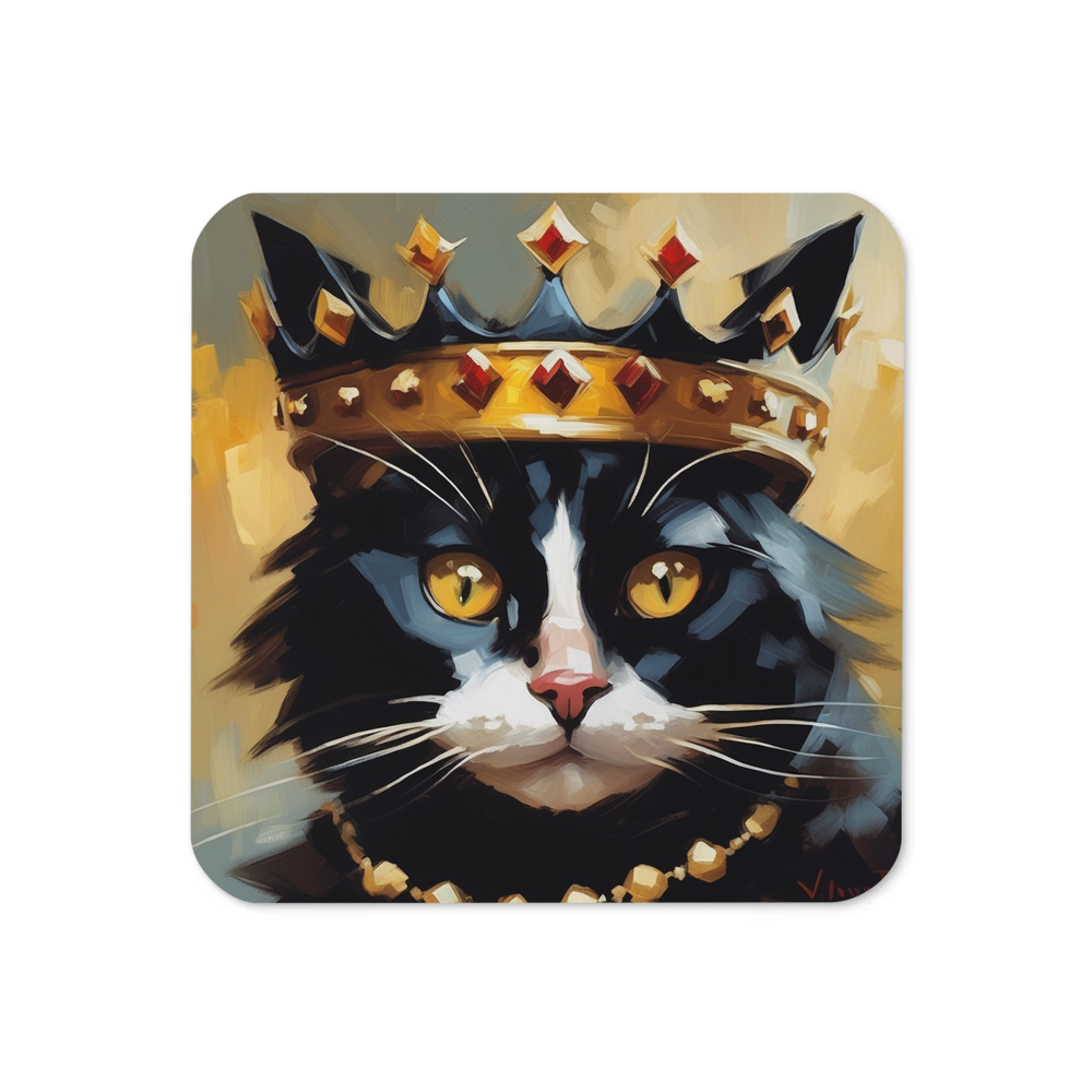 PugMug Custom Black Companion Cat Coaster