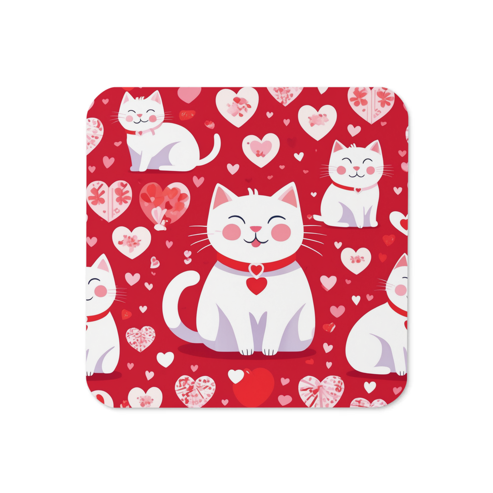 PugMug Custom White Companion Cat Coaster