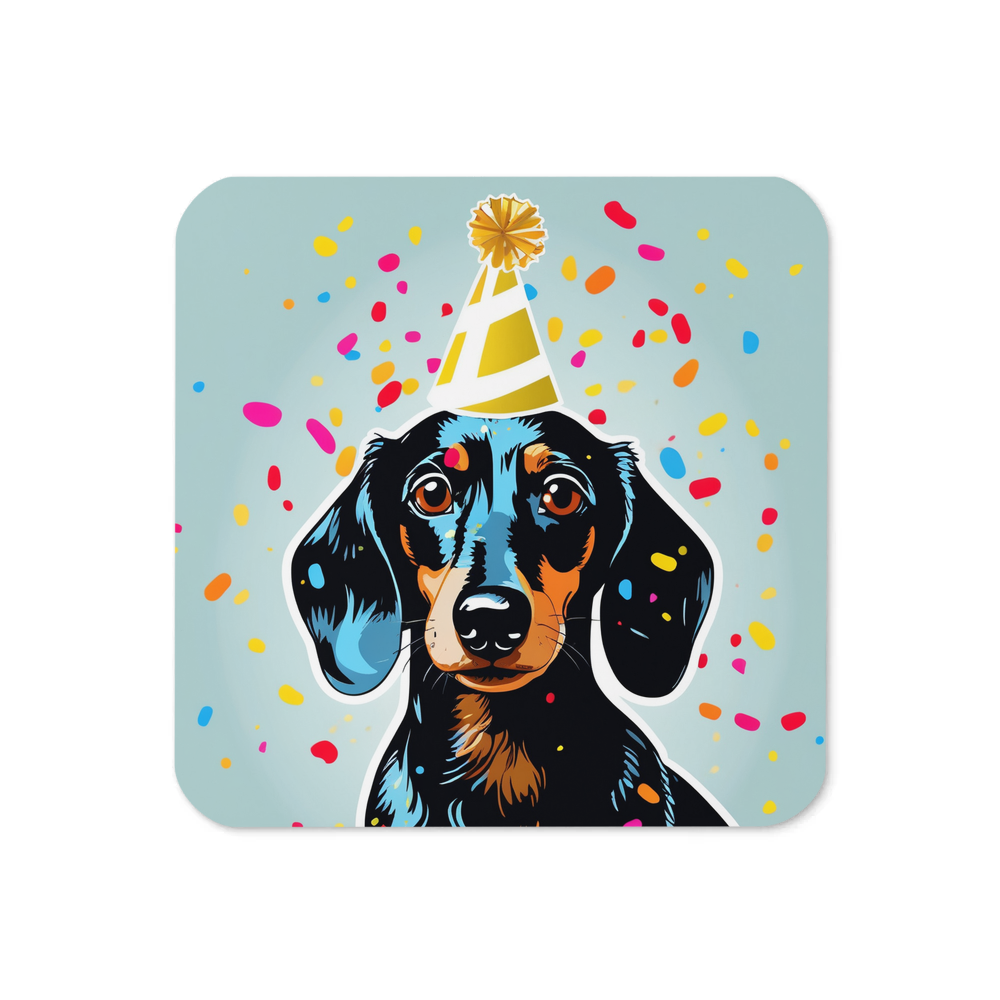 PugMug Custom Black Dachshund Coaster