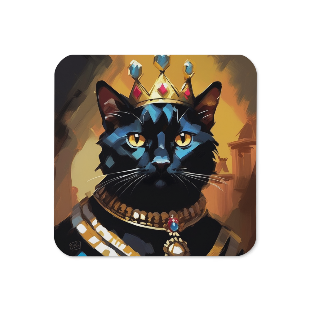 PugMug Custom Black Exotic Cat Coaster