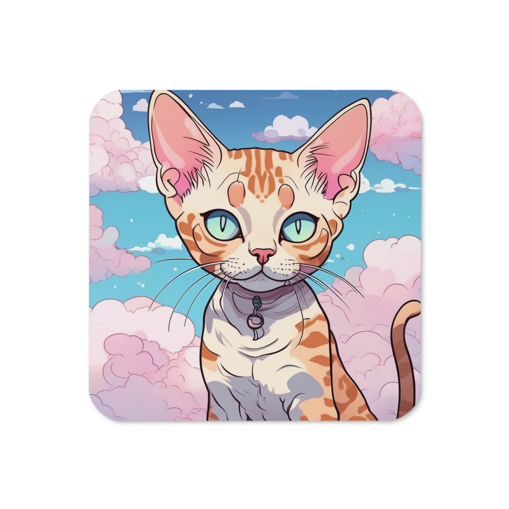 PugMug Custom Tabby Devon Rex Cat Coaster