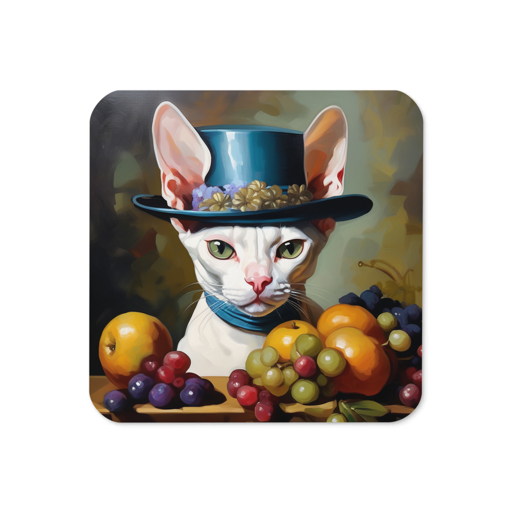 PugMug Custom White Sphynx Cat Coaster