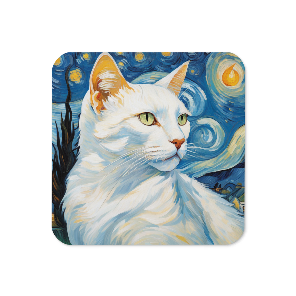 PugMug Custom White Companion Cat Coaster