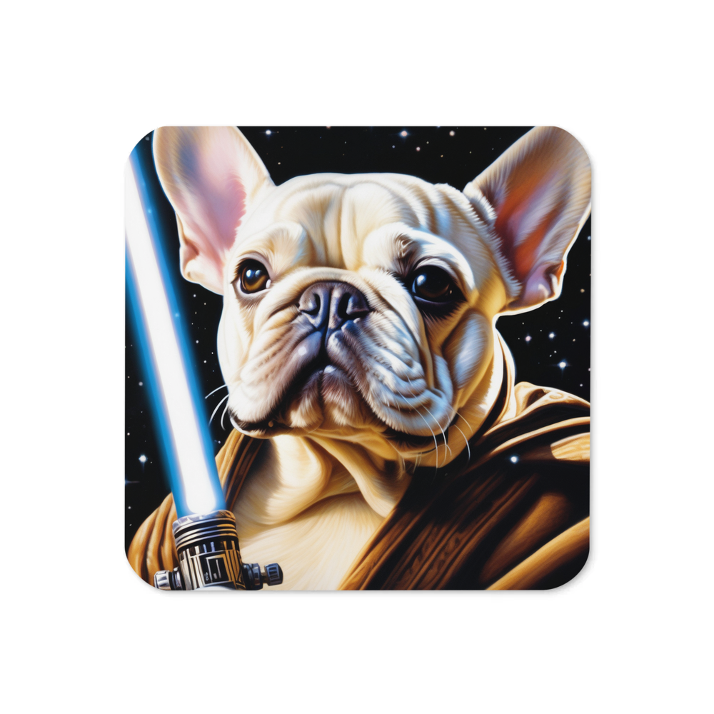 PugMug Custom White French Bulldog Coaster