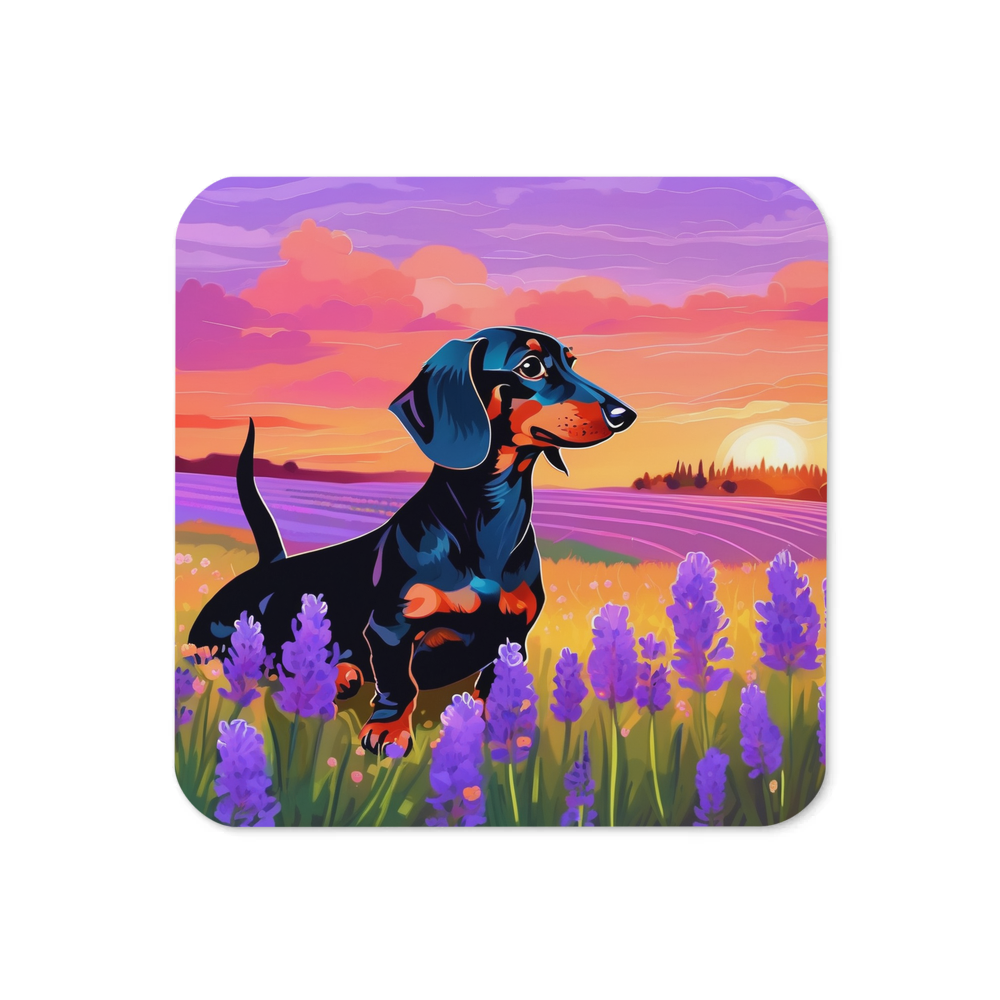 PugMug Custom Black Dachshund Coaster