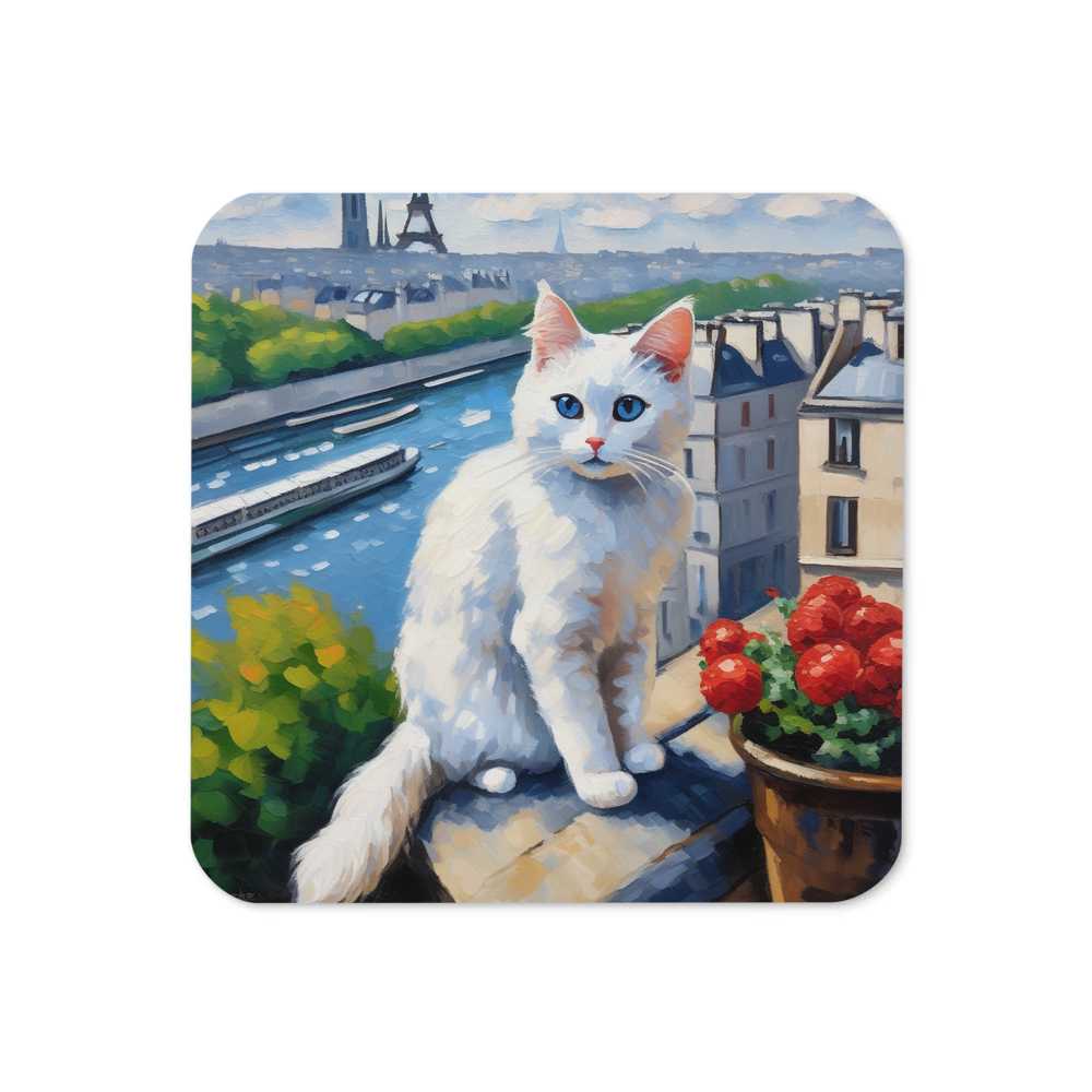 PugMug Custom White Ragdoll Cat Coaster