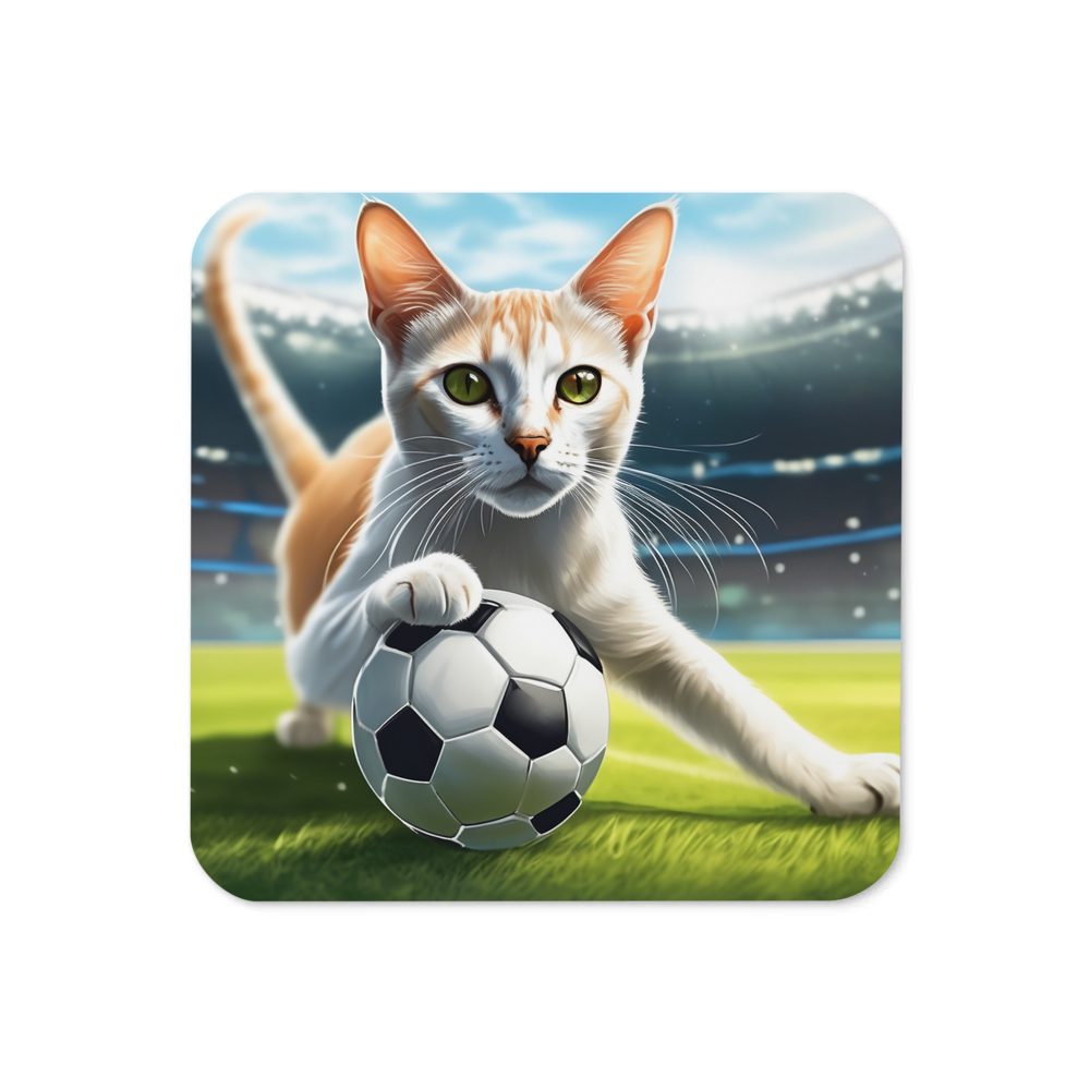 PugMug Custom White Abyssinian Cat Coaster