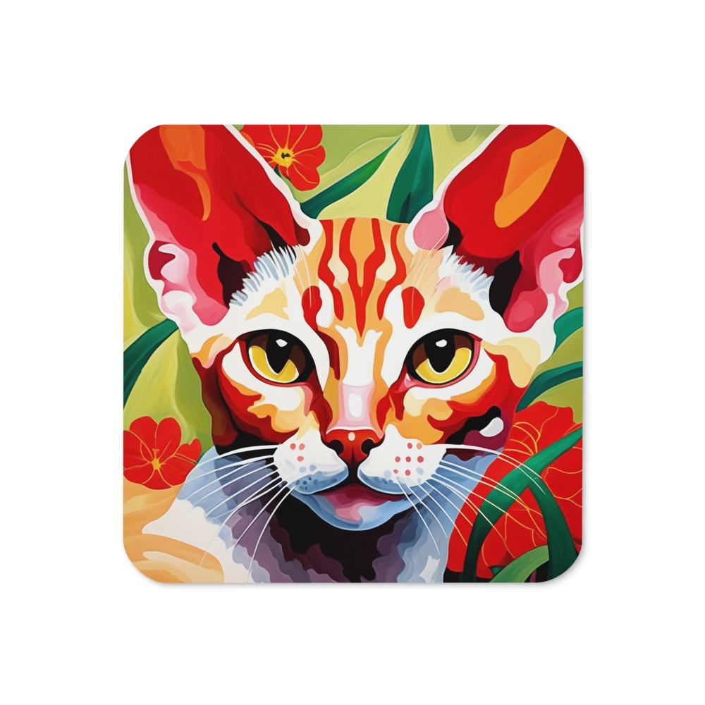 PugMug Custom Tabby Devon Rex Cat Coaster