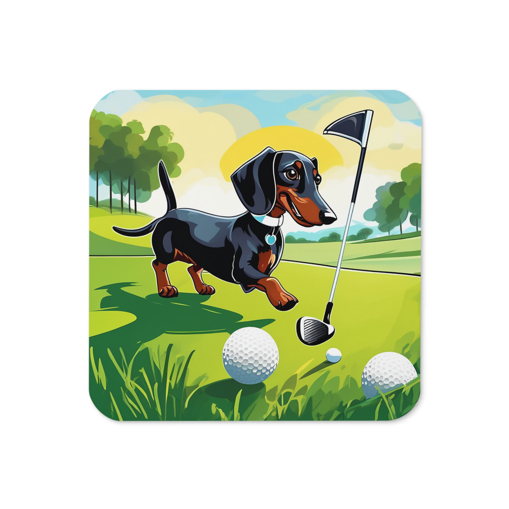 PugMug Custom Black Dachshund Coaster