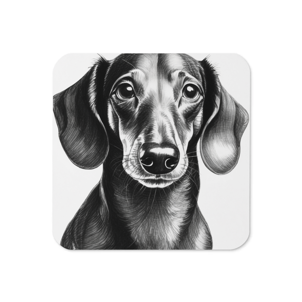 PugMug Custom Black Dachshund Coaster