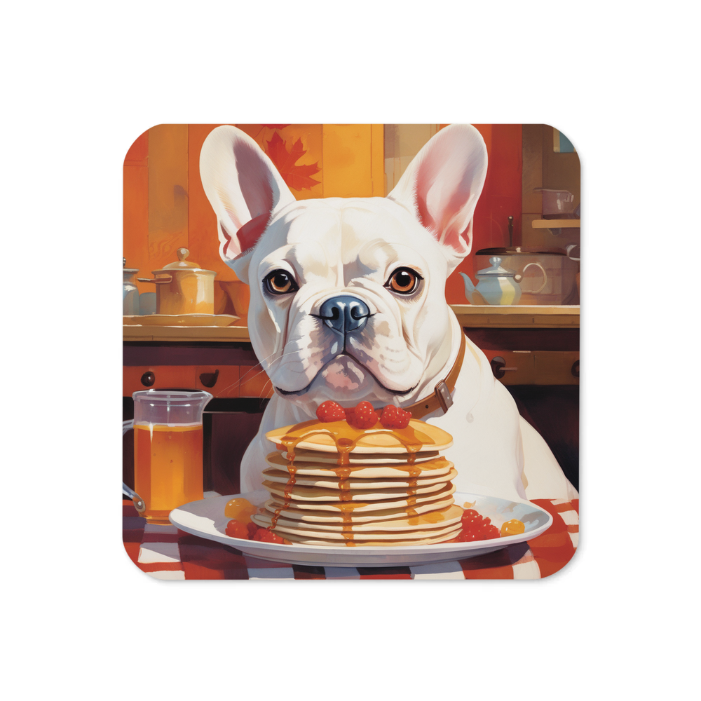 PugMug Custom White French Bulldog Coaster