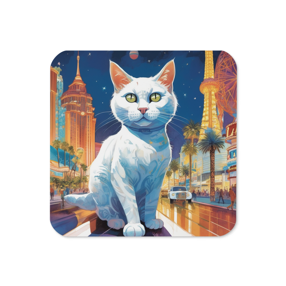 PugMug Custom White Companion Cat Coaster