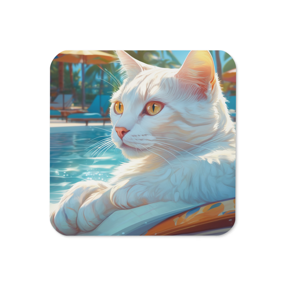 PugMug Custom White Exotic Cat Coaster