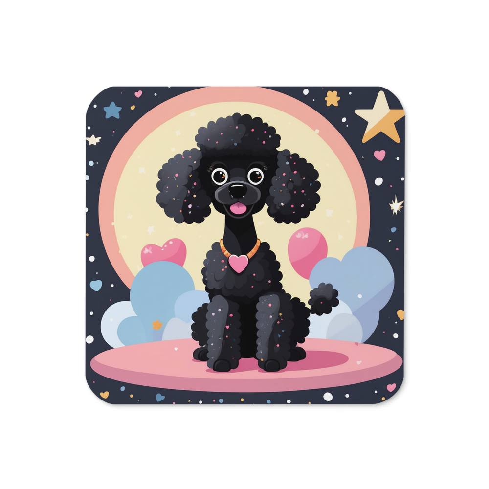 PugMug Custom Black Poodle Coaster