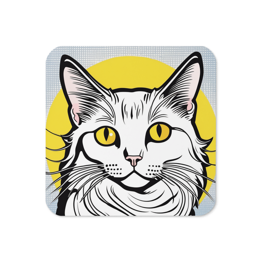 PugMug Custom White Companion Cat Coaster