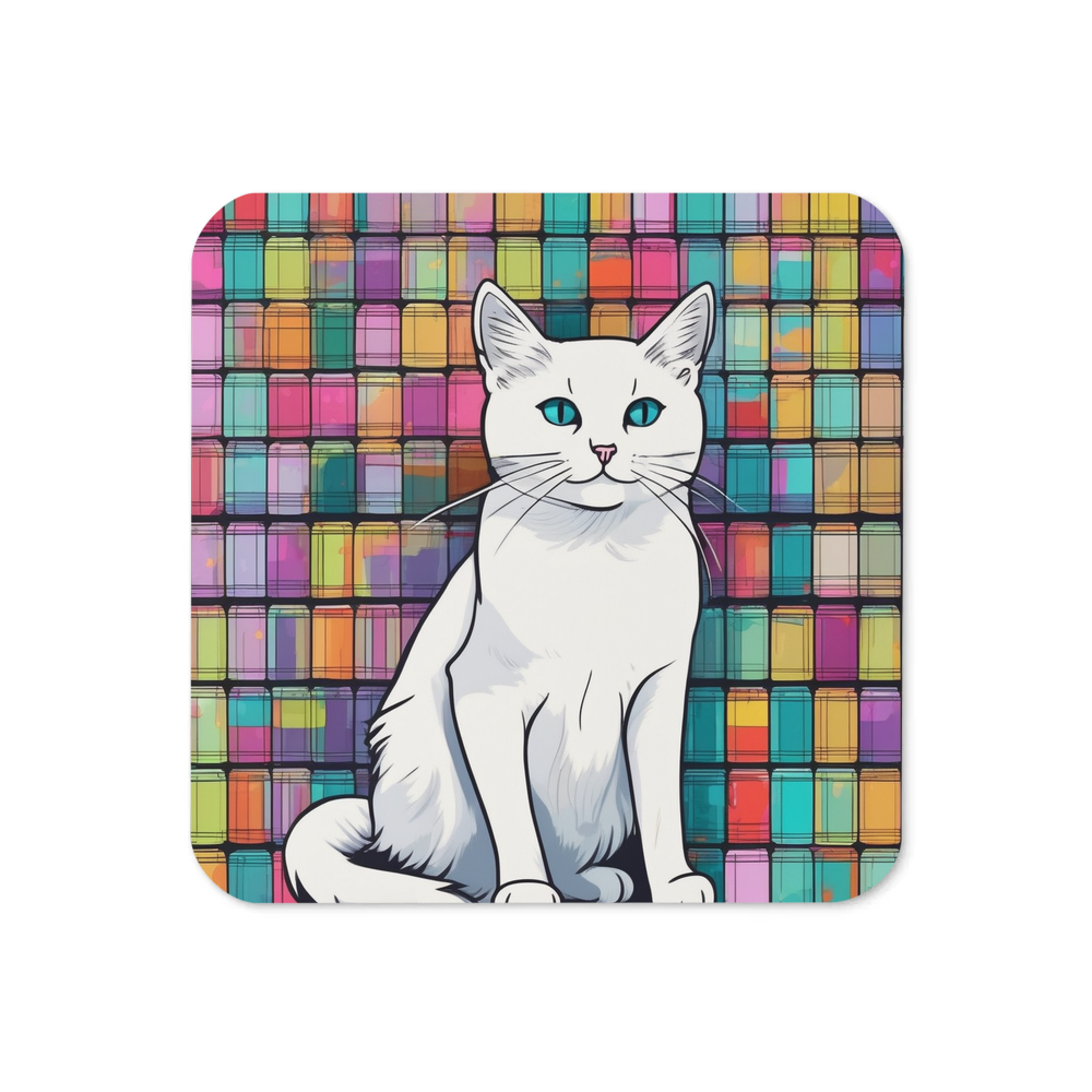 PugMug Custom White Companion Cat Coaster