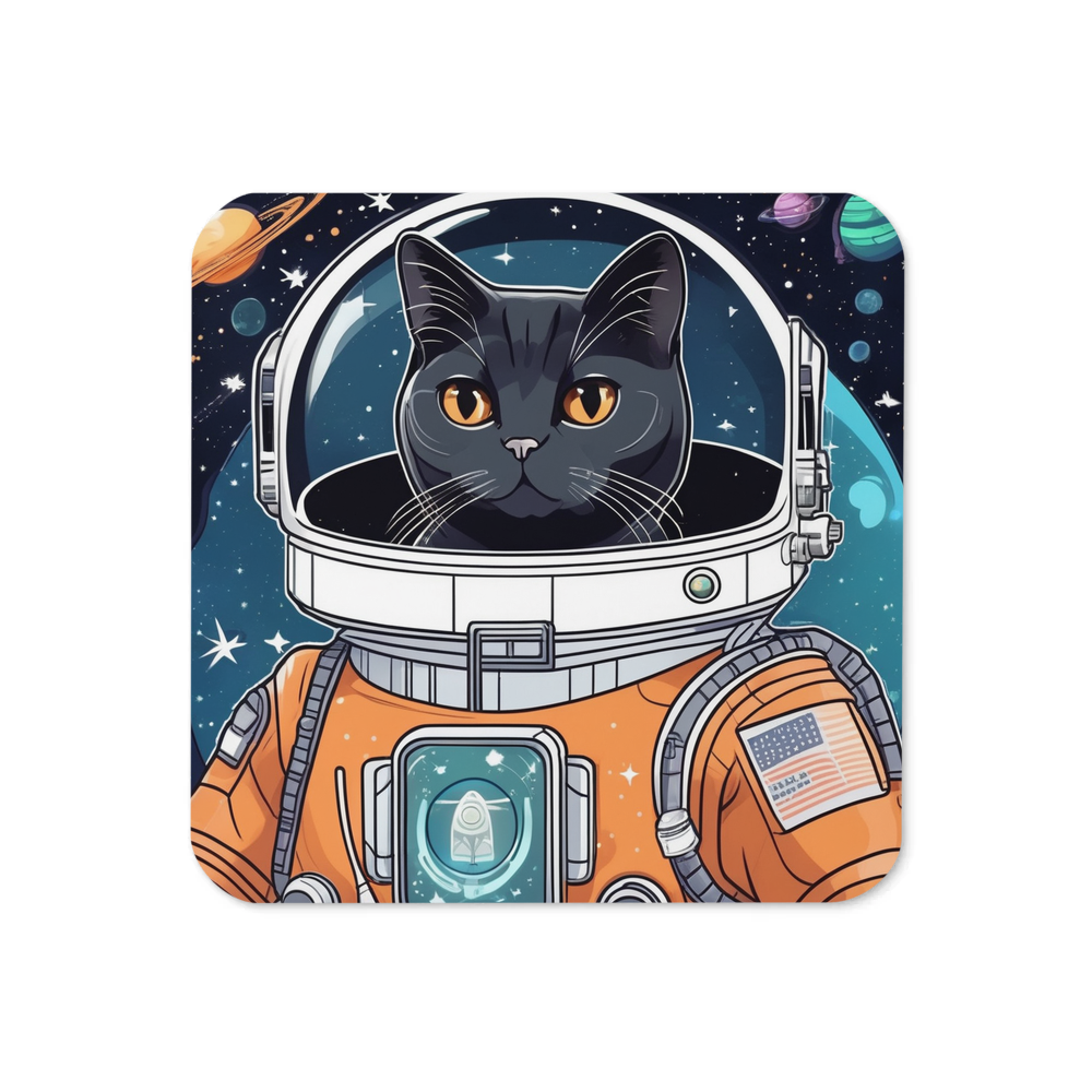 PugMug Custom Black British Shorthair Cat Coaster