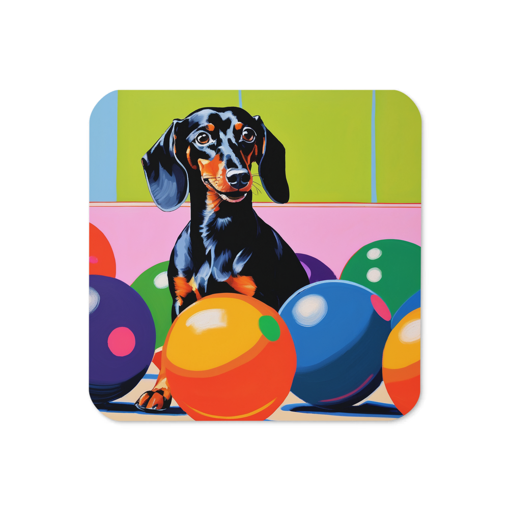 PugMug Custom Black Dachshund Coaster