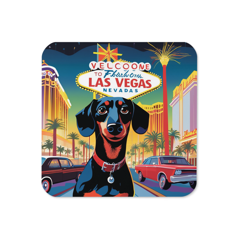 PugMug Custom Black Dachshund Coaster