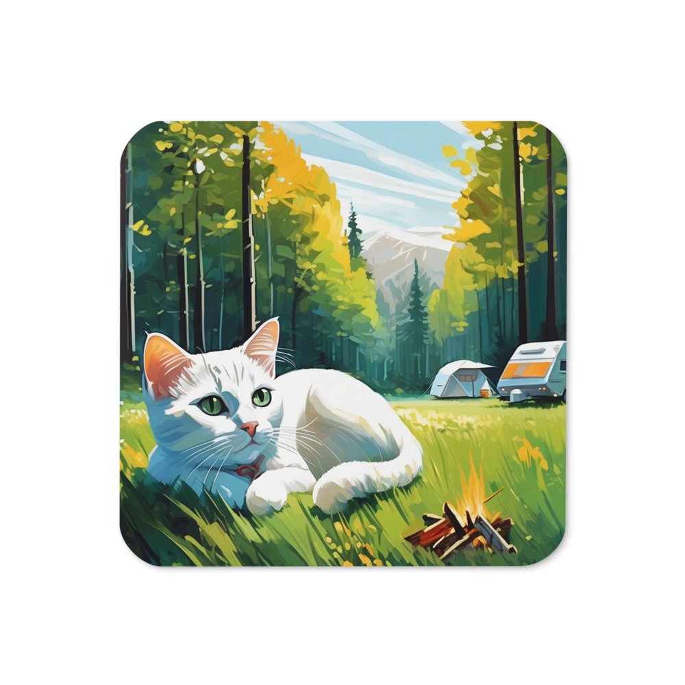 PugMug Custom White Companion Cat Coaster