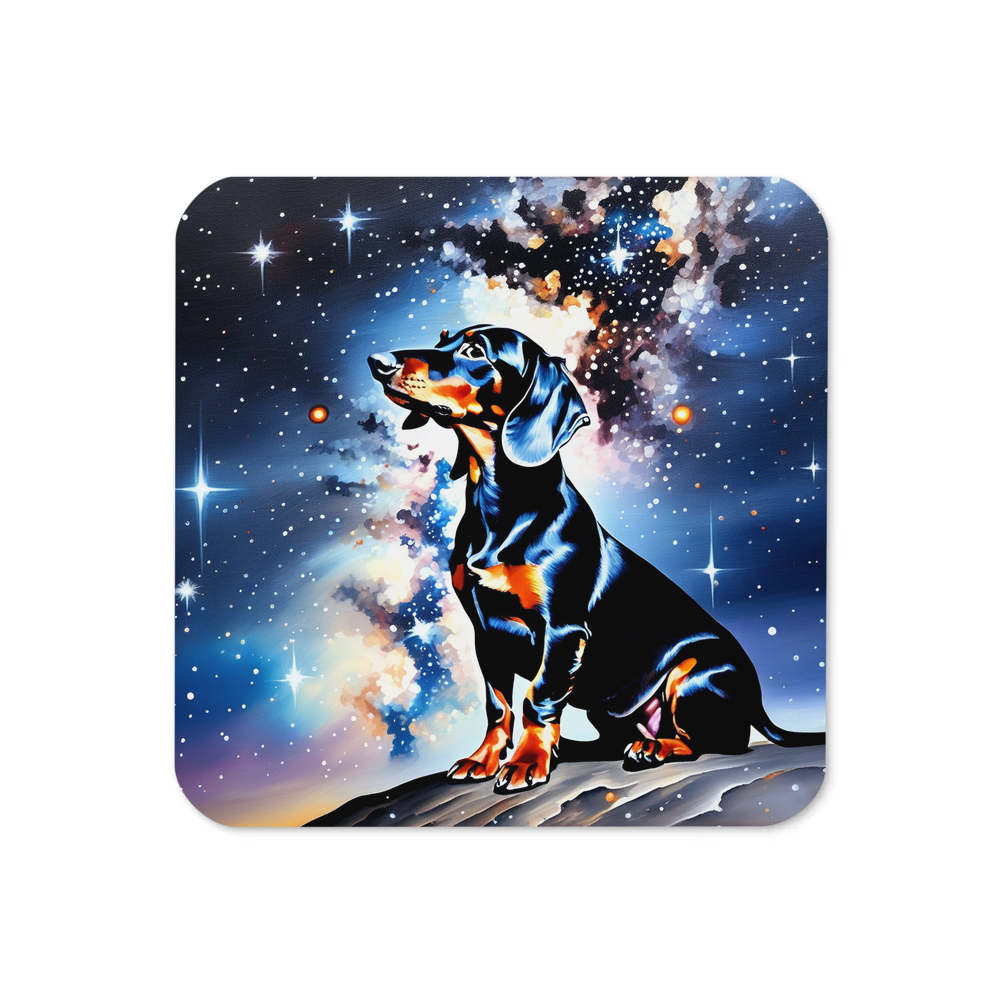 PugMug Custom Black Dachshund Coaster