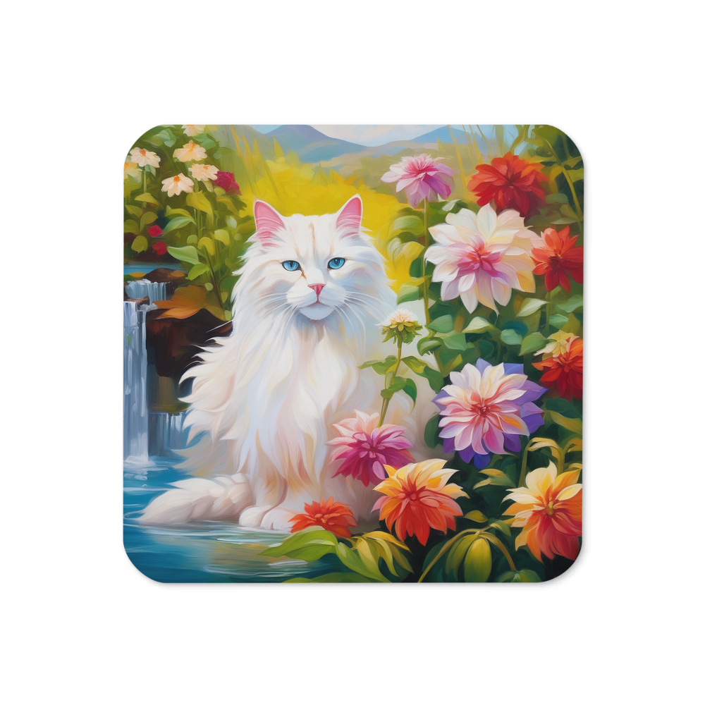 PugMug Custom White Companion Cat Coaster