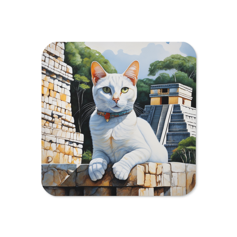 PugMug Custom White Companion Cat Coaster