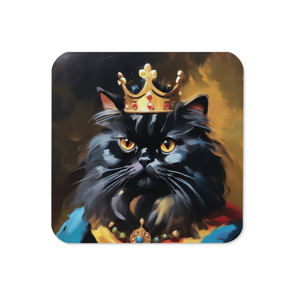 PugMug Custom Black Persian Cat Coaster