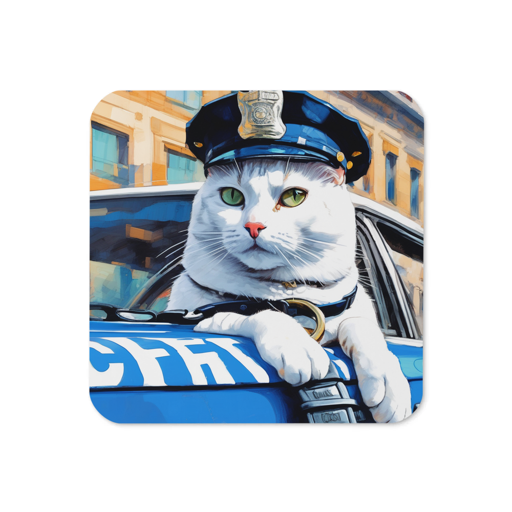 PugMug Custom White Companion Cat Coaster