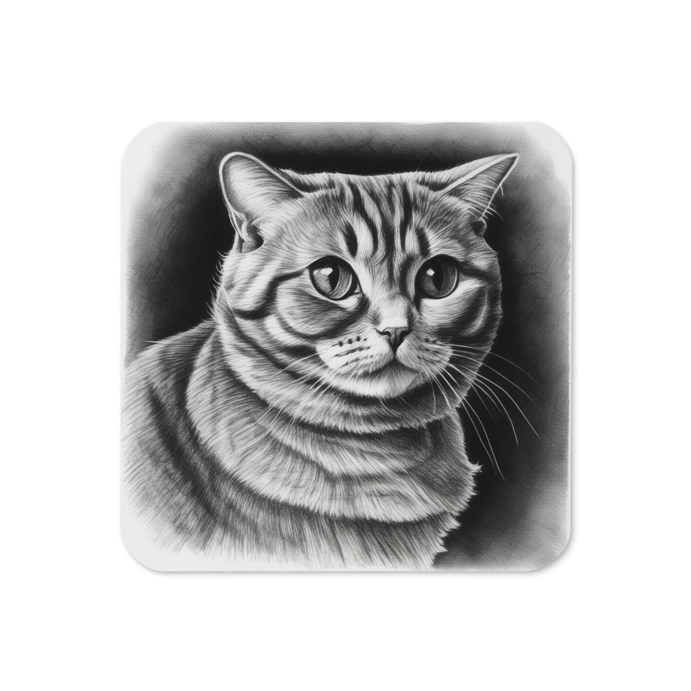 PugMug Custom Tabby Scottish Fold Cat Coaster