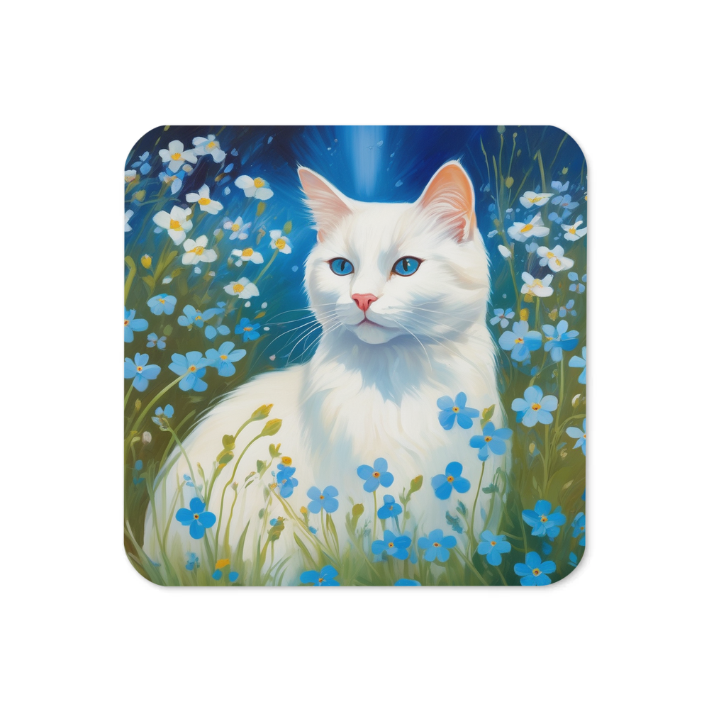 PugMug Custom White Companion Cat Coaster