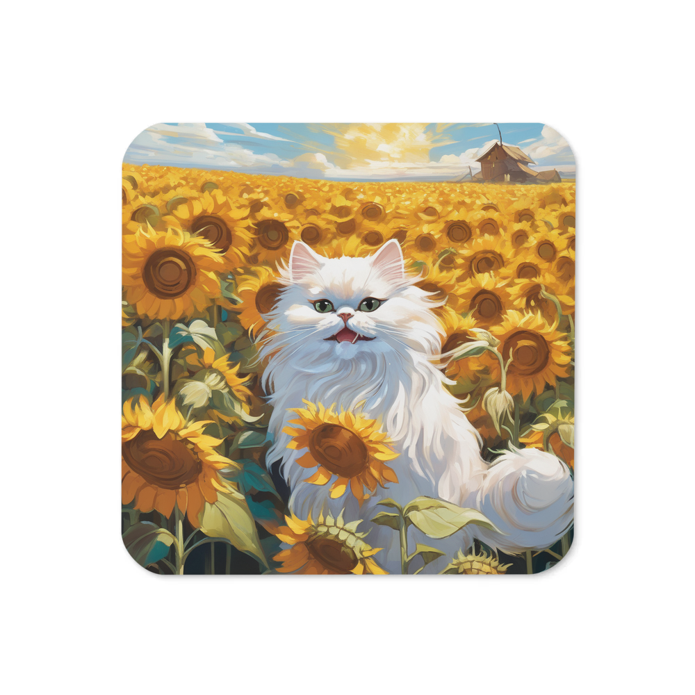PugMug Custom White Persian Cat Coaster