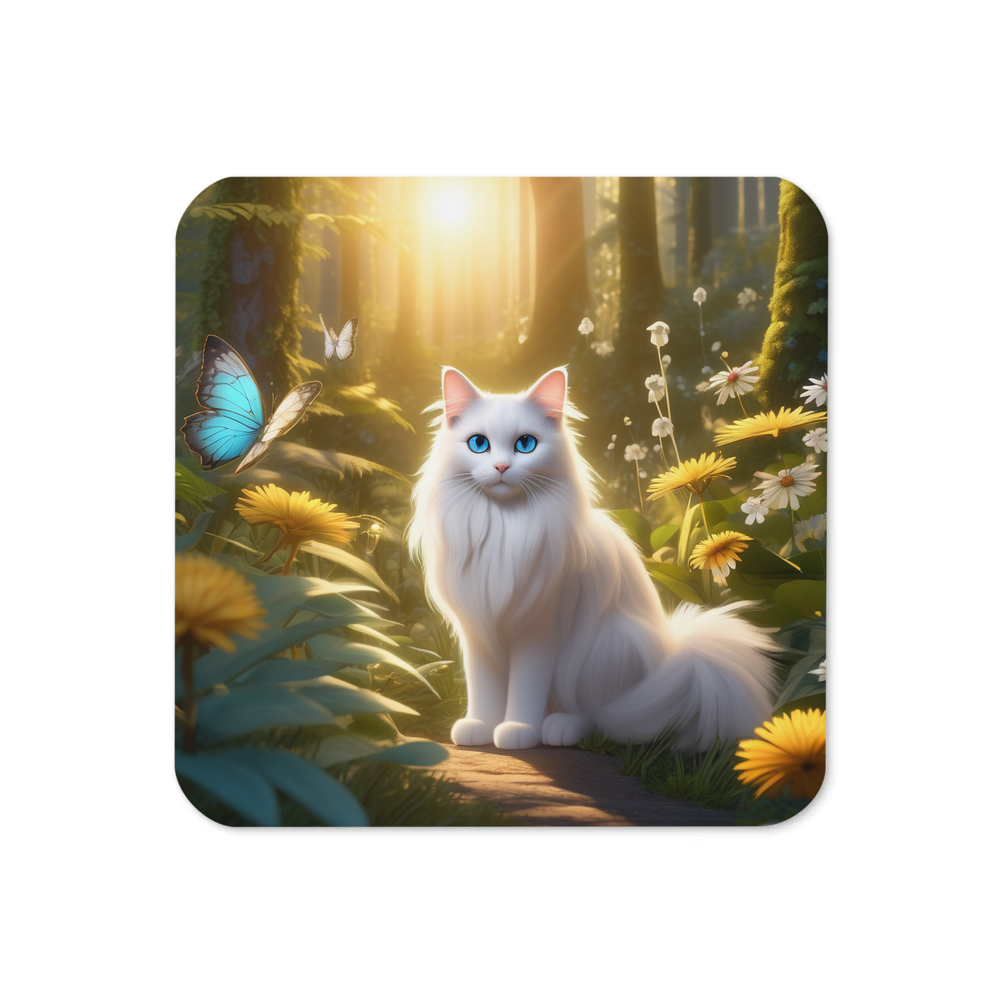 PugMug Custom White Ragdoll Cat Coaster