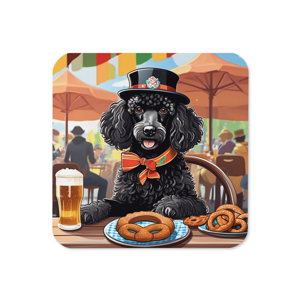 PugMug Custom Black Poodle Coaster