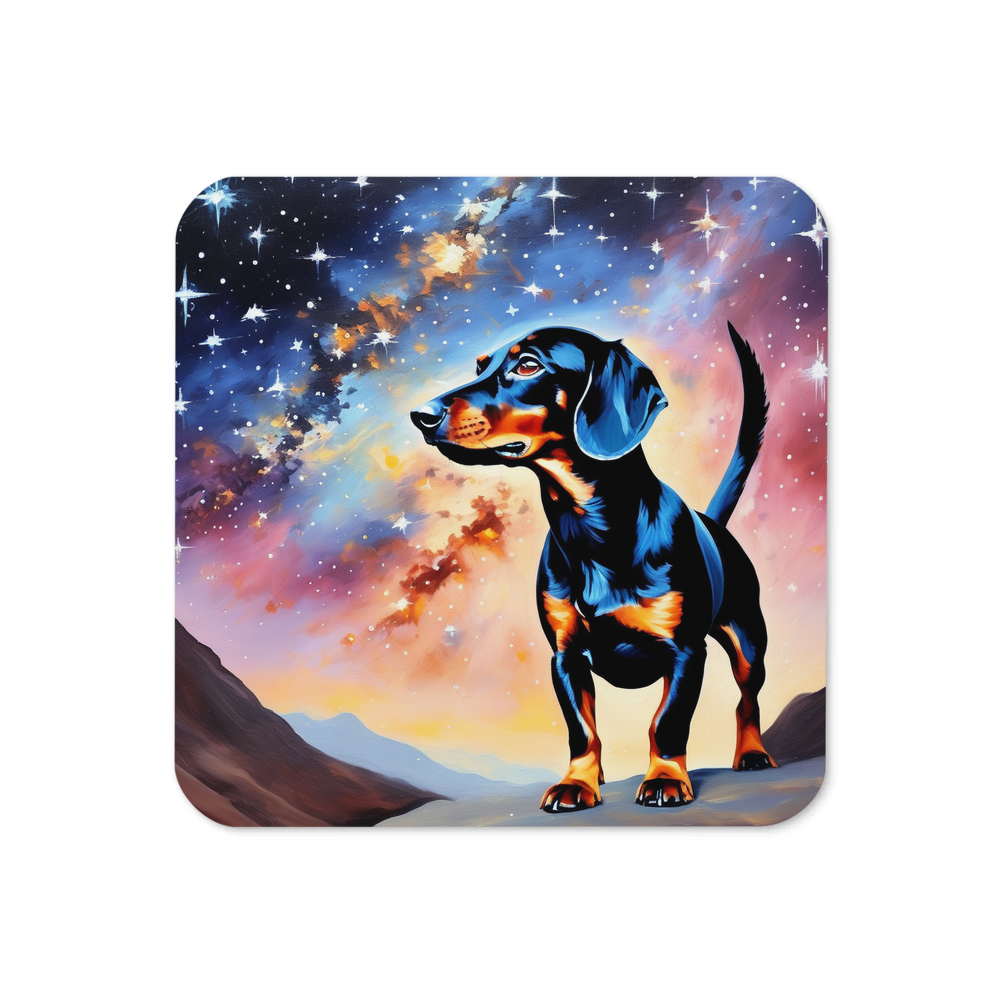 PugMug Custom Black Dachshund Coaster