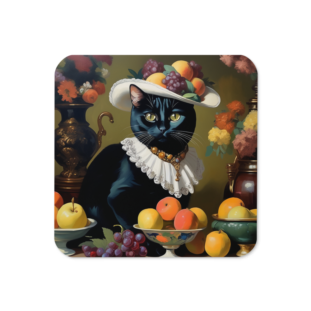 PugMug Custom Black American Shorthair Cat Coaster