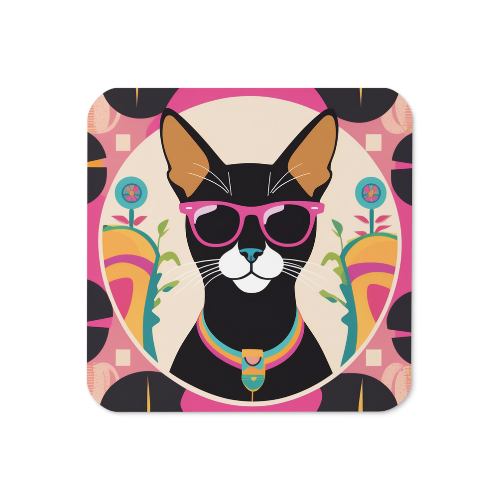 PugMug Custom Black Abyssinian Cat Coaster