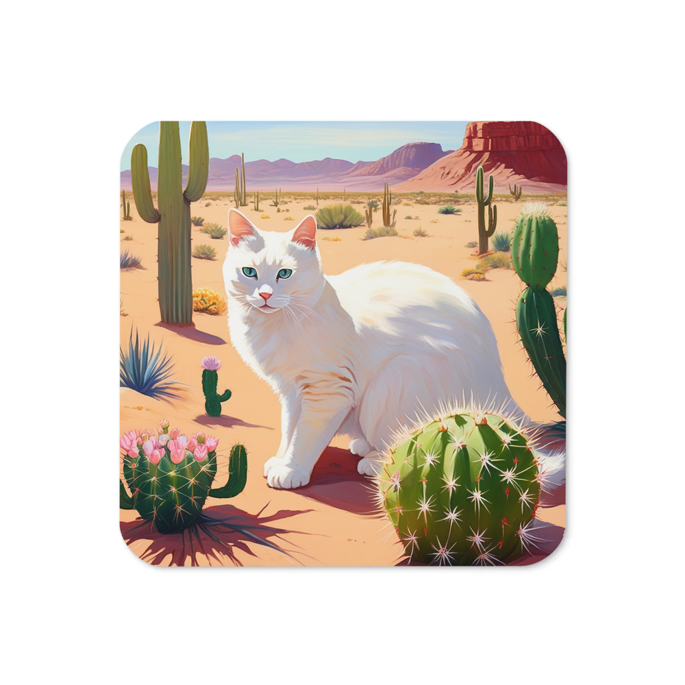 PugMug Custom White Companion Cat Coaster